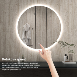 CERANO - Kúpeľňové LED zrkadlo Aureo - Ø 80 cm
