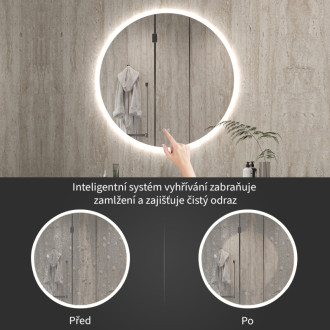 CERANO - Kúpeľňové LED zrkadlo Aureo - Ø 90 cm