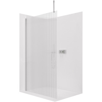 CERANO - Sprchová zástena Walk-in Onyx Top Cube Ľ/P - 8 mm - hranatá vzpera - chróm, ryhované sklo - 160x200 cm