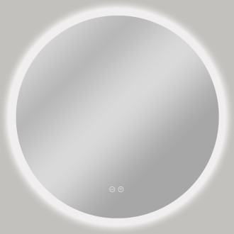 CERANO - Kúpeľňové LED zrkadlo Blanco, akrylátový rám - biela lesklá - Ø 60 cm
