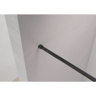 CERANO - Sprchová zástena Walk-in Moreli Ľ/P + polička/držiak na uteráky - čierna matná, transparentné sklo - 160x200 cm