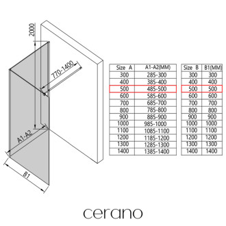 CERANO - Sprchová zástena Walk-in Onyx Corner Round Ľ/P - 8 mm - guľatá vzpera - čierna matná, transparentné sklo - 50x50x200 cm