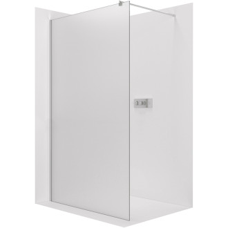 CERANO - Sprchová zástena Walk-in Onyx Round Ľ/P - 8 mm - guľatá vzpera - chróm, mliečne sklo - 30x200 cm