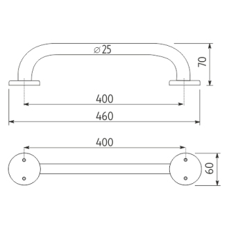 Nimco Madlo BM 7235-18 Madlo 400x25 mm leštená nerez oceľ