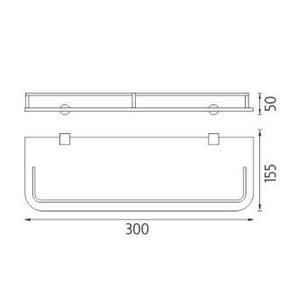 Nimco Bormo BR 11091AX-30-26 Polica s ohrádkou, 30 cm chróm