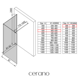 CERANO - Sprchová zástena Walk-in Onyx Corner Round Ľ/P - 8 mm - guľatá vzpera - čierna matná, grafitové sklo - 50x30x200 cm