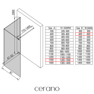 CERANO - Sprchová zástena Walk-in Onyx Corner Round Ľ/P - 8 mm - guľatá vzpera - čierna matná, mliečne sklo - 130x40x200 cm