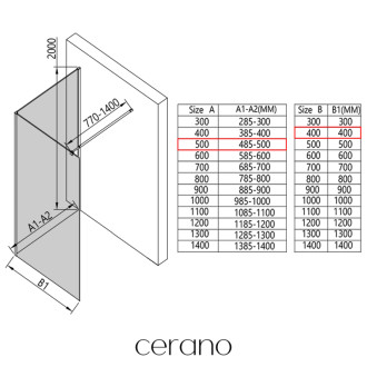 CERANO - Sprchová zástena Walk-in Onyx Corner Round Ľ/P - 8 mm - okrúhla vzpera - čierna matná, mliečne sklo - 50x40x200 cm