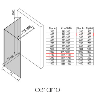 CERANO - Sprchová zástena Walk-in Onyx Corner Round Ľ/P - 8 mm - okrúhla vzpera - chróm, grafitové sklo - 110x40x200 cm