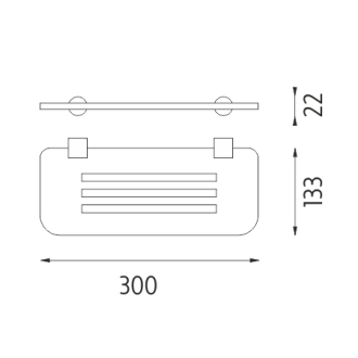 Nimco Bormo BR X330-26 Polica, 30 cm chróm
