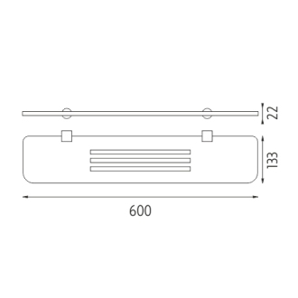 Nimco Bormo BR X360-26 Polica, 60 cm chróm