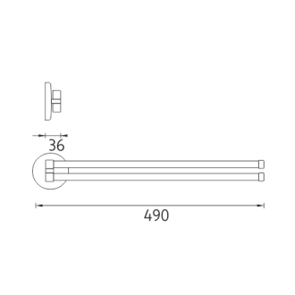 Nimco Kalypso KA 7496-26 Držiak na uteráky otočný, 49 cm. chróm