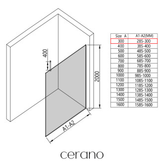 CERANO - Sprchová zástena Walk-in Onyx Top Round Ľ/P - 8 mm - guľatá vzpera - chróm, transparentné sklo - 30x200 cm