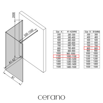 CERANO - Sprchová zástena Walk-in Onyx Corner Cube Ľ/P - 8 mm - čierna matná, grafitové sklo - 110x80x200 cm