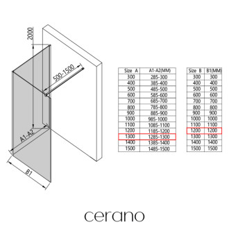 CERANO - Sprchová zástena Walk-in Onyx Corner Cube Ľ/P - 8 mm - čierna matná, mliečne sklo - 130x120x200 cm