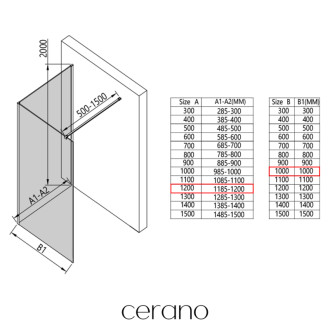 CERANO - Sprchová zástena Walk-in Onyx Corner Cube Ľ/P - 8 mm - chróm, grafitové sklo - 120x100x200 cm