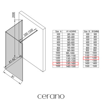 CERANO - Sprchová zástena Walk-in Onyx Corner Cube Ľ/P - 8 mm - chróm, grafitové sklo - 140x120x200 cm