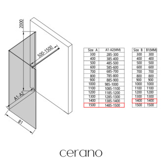 CERANO - Sprchová zástena Walk-in Onyx Corner Cube Ľ/P - 8 mm - chróm, grafitové sklo - 150x140x200 cm