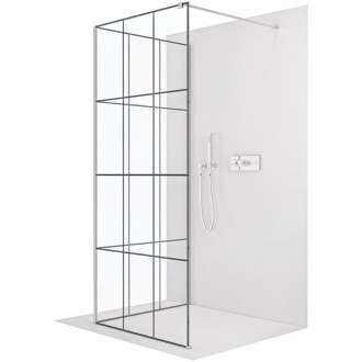 CERANO - Sprchová zástena Walk-in Onyx Corner Cube Ľ/P - 8 mm - hranatá vzpera - chróm, industriálne sklo - 120x110x200 cm