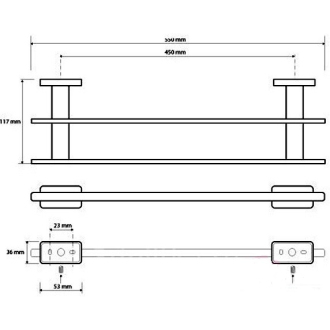 BEMETA NIKI: Držiak uterákov dvojitý 450 mm 153104052