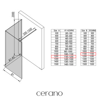 CERANO - Sprchová zástena Walk-in Onyx Corner Cube Ľ/P - 8 mm - chróm, mliečne sklo - 120x110x200 cm