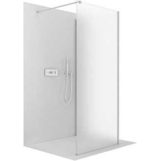 CERANO - Sprchová zástena Walk-in Onyx Corner Cube Ľ/P - 8 mm - chróm, mliečne sklo - 130x120x200 cm