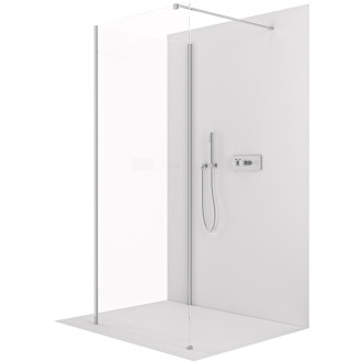 CERANO - Sprchová zástena Walk-in Onyx Corner Cube Ľ/P - 8 mm - hranatá vzpera - chróm, transparentné sklo - 110x60x200 cm