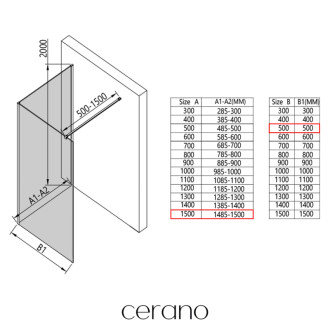 CERANO - Sprchová zástena Walk-in Onyx Corner Cube Ľ/P - 8 mm - chróm, transparentné sklo - 150x50x200 cm
