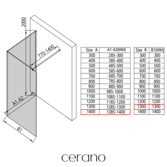 CERANO - Sprchová zástena Walk-in Onyx Corner Round Ľ/P - 8 mm - guľatá vzpera - čierna matná, industriálne sklo - 140x130x200 cm