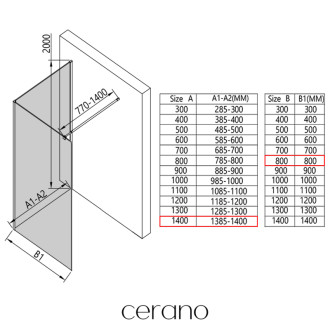 CERANO - Sprchová zástena Walk-in Onyx Corner Round Ľ/P - 8 mm - okrúhla vzpera - chróm, grafitové sklo - 140x80x200 cm