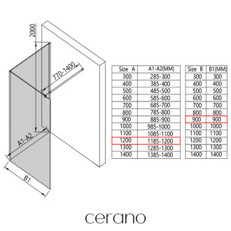 CERANO - Sprchová zástena Walk-in Onyx Corner Round Ľ/P - 8 mm - guľatá vzpera - chróm, industriálne sklo - 120x90x200 cm