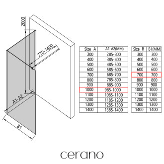 CERANO - Sprchová zástena Walk-in Onyx Corner Round Ľ/P - 8 mm - okrúhla vzpera - chróm, ryhované sklo - 100x70x200 cm