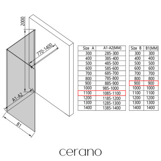 CERANO - Sprchová zástena Walk-in Onyx Corner Round Ľ/P - 8 mm - okrúhla vzpera - chróm, ryhované sklo - 110x90x200 cm