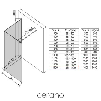 CERANO - Sprchová zástena Walk-in Onyx Corner Round Ľ/P - 8 mm - okrúhla vzpera - chróm, ryhované sklo - 140x110x200 cm