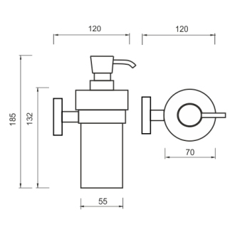 Nimco Unix UN 13031W-26 Dávkovač tekutého mydla chróm