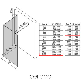 CERANO - Sprchová zástena Walk-in Onyx Corner Round Ľ/P - 8 mm - guľatá vzpera - chróm, transparentné sklo - 140x60x200 cm