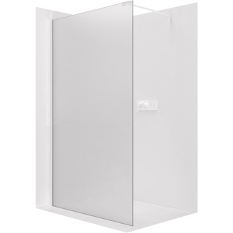 CERANO - Sprchová zástena Walk-in Onyx Cube Ľ/P - 8 mm - hranatá vzpera - biela matná, mliečne sklo - 30x200 cm