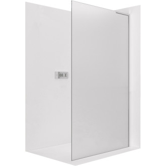 CERANO - Sprchová zástena Walk-in Onyx L-pravá vzpera - 8 mm - chróm, mliečne sklo - 30x200 cm