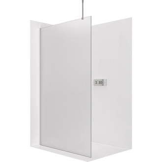 CERANO - Sprchová zástena Walk-in Onyx Top Round Ľ/P - 8 mm - guľatá vzpera - chróm, mliečne sklo - 30x200 cm