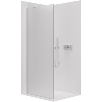 CERANO - Sprchová zástena Walk-in Onyx YL/P - 8 mm - guľatá vzpera - chróm, mliečne sklo - 30x200 cm