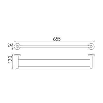 Nimco Unix UN 13061D-26 Držiak na uteráky dvojitý, 66 cm chróm