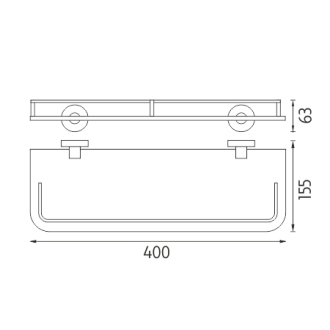 Nimco Unix UN 13091AX-40-26 Polica s ohrádkou, 40 cm chróm