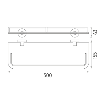 Nimco Unix UN 13091AX-50-26 Polica s ohrádkou, 50 cm chróm