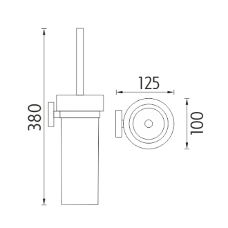 Nimco Unix UN 13094W-26 Toaletná WC kefa chróm