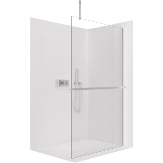 CERANO - Sprchová zástena Walk-in Onyx Top Cube Ľ/P - 8 mm - hranatá vzpera + polička/držiak na uteráky - chróm, transparentné sklo - 30x200 cm