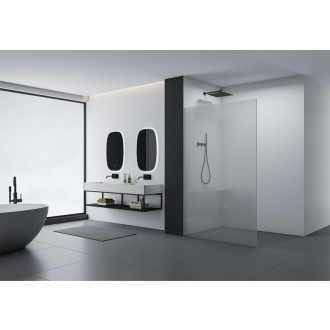 CERANO - Sprchová zástena Walk-in Crystal Ľ/P - 10 mm - bezvzperový systém - čierna matná, transparentné sklo - 90x200 cm