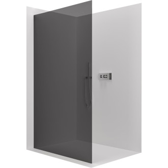 CERANO - Sprchová zástena Walk-in Crystal Ľ/P - 10 mm - bezvzperový systém - chróm, grafitové sklo - 120x200 cm
