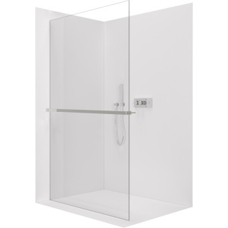 CERANO - Sprchová zástena Walk-in Crystal Ľ/P - 10 mm + polička/držiak na uteráky - bezvzperový systém - chróm, transparentné sklo - 140x200 cm