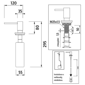 NIMCO Vstavaný dávkovač tekutého mydla UN 6031V-26