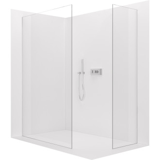 CERANO - Sprchová zástena Walk-in Crystal TL/P - 10 mm - bezvzperový systém - chróm, transparentné sklo - 140x110x200 cm